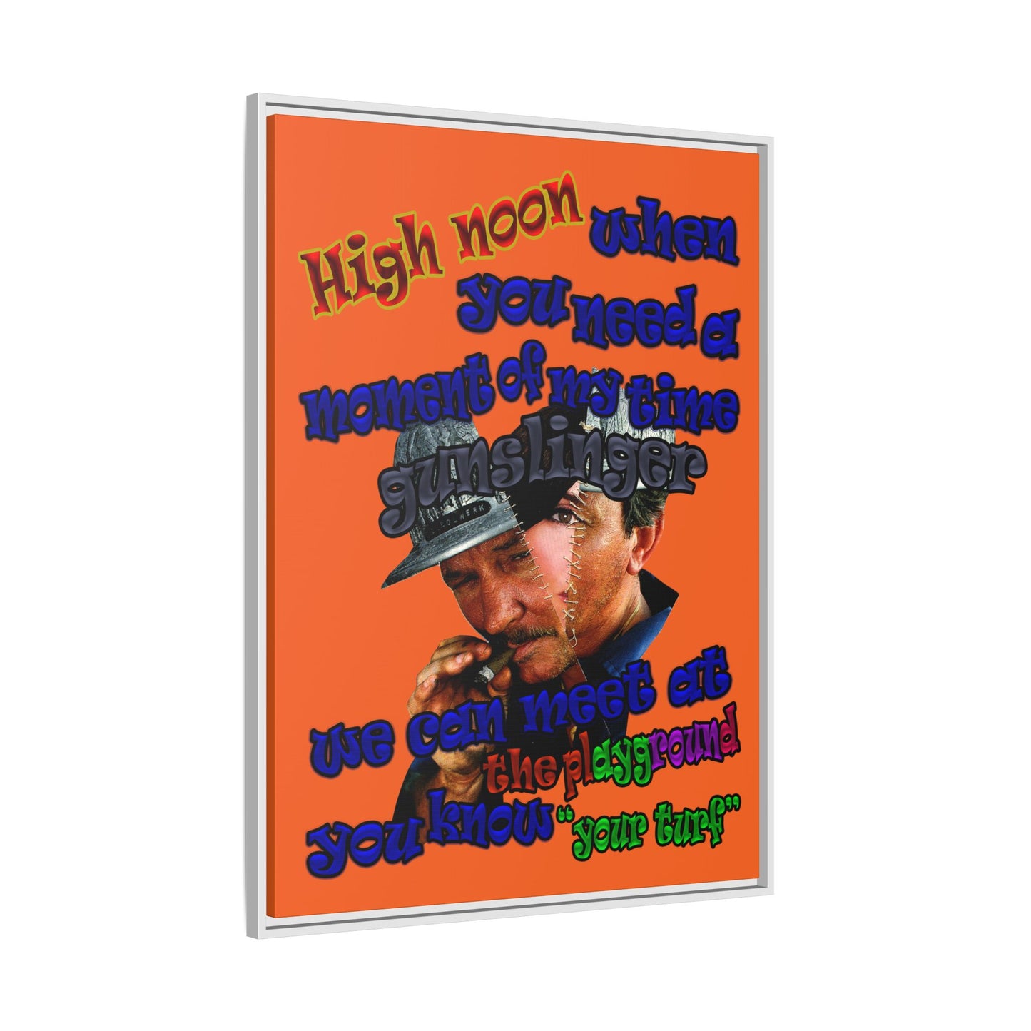 high noon - framed canvas art (orange)
