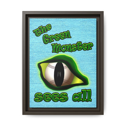 green monster - framed canvas art (faded blue)