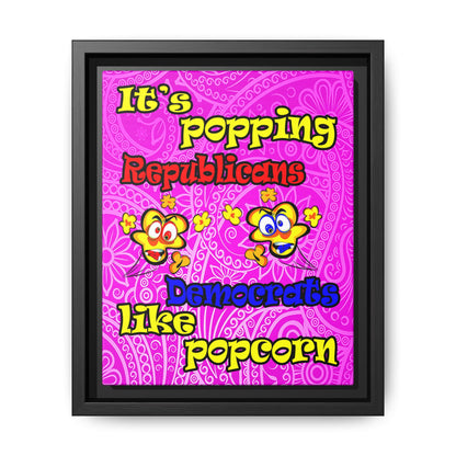 popping like popcorn - framed canvas art (pink swirl)
