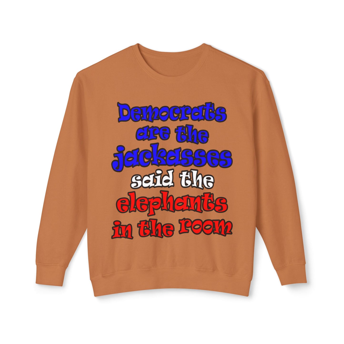 donkeys and elephants - Unisex Lightweight Crewneck Sweatshirt