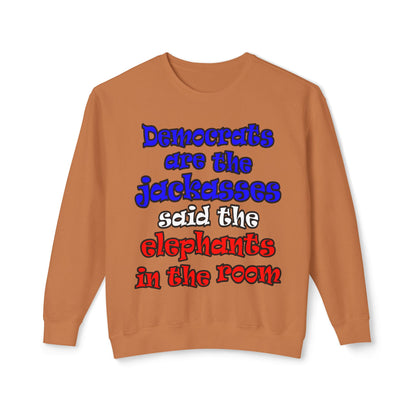 donkeys and elephants - Unisex Lightweight Crewneck Sweatshirt