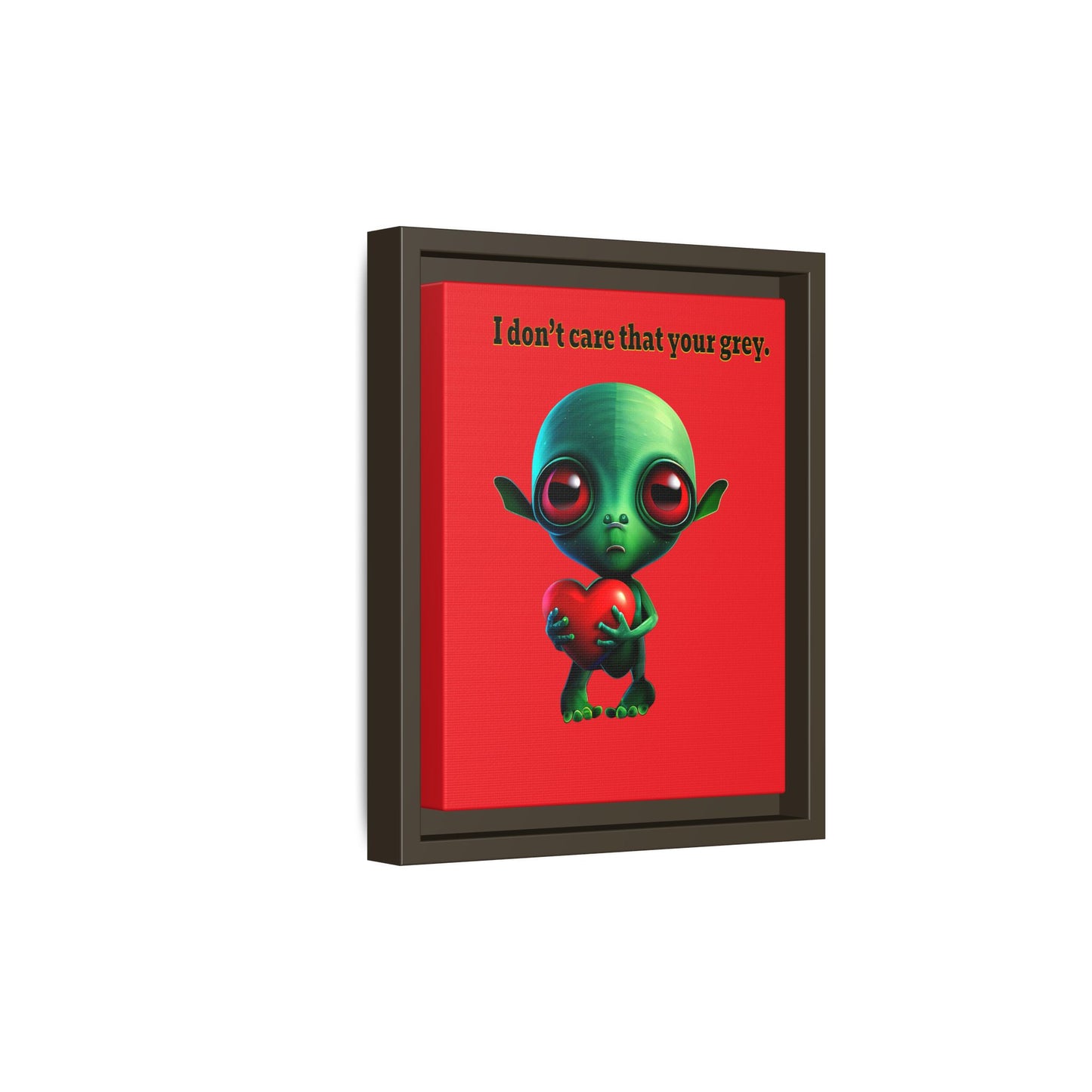 I don't care that your grey - framed canvas art (red)