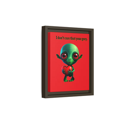 I don't care that your grey - framed canvas art (red)