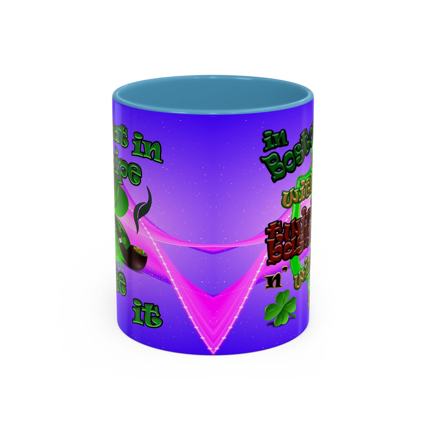 celtics logo - Accent Mug (purple-pink wave)