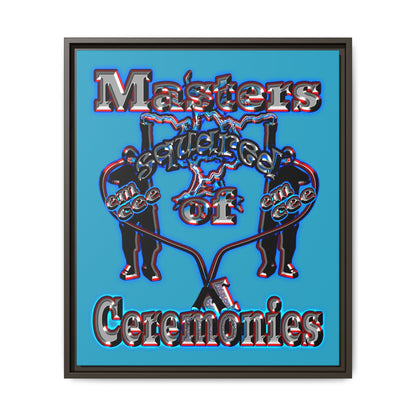 em cee squared - framed canvas art (turquoise)