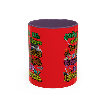 the bum's shit - Accent Mug (red)