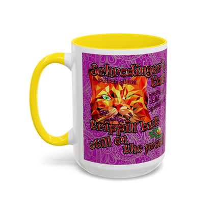 schrodinger's cat - Accent Mug (pink swirl)