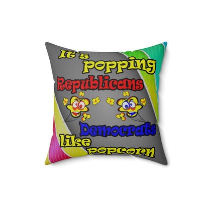 popping like popcorn - Spun Polyester Square Pillow - (rainbow split)