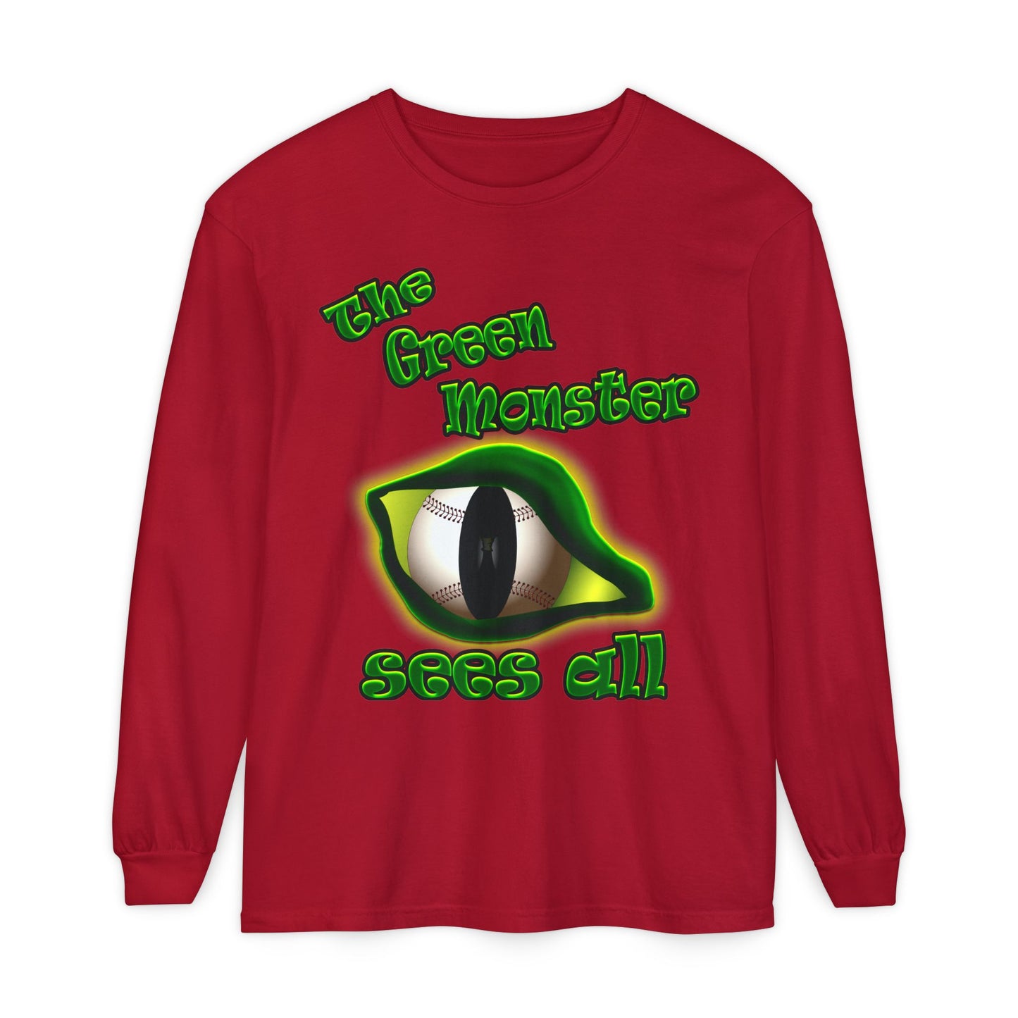 green monster - Unisex Garment-dyed Long Sleeve T-Shirt