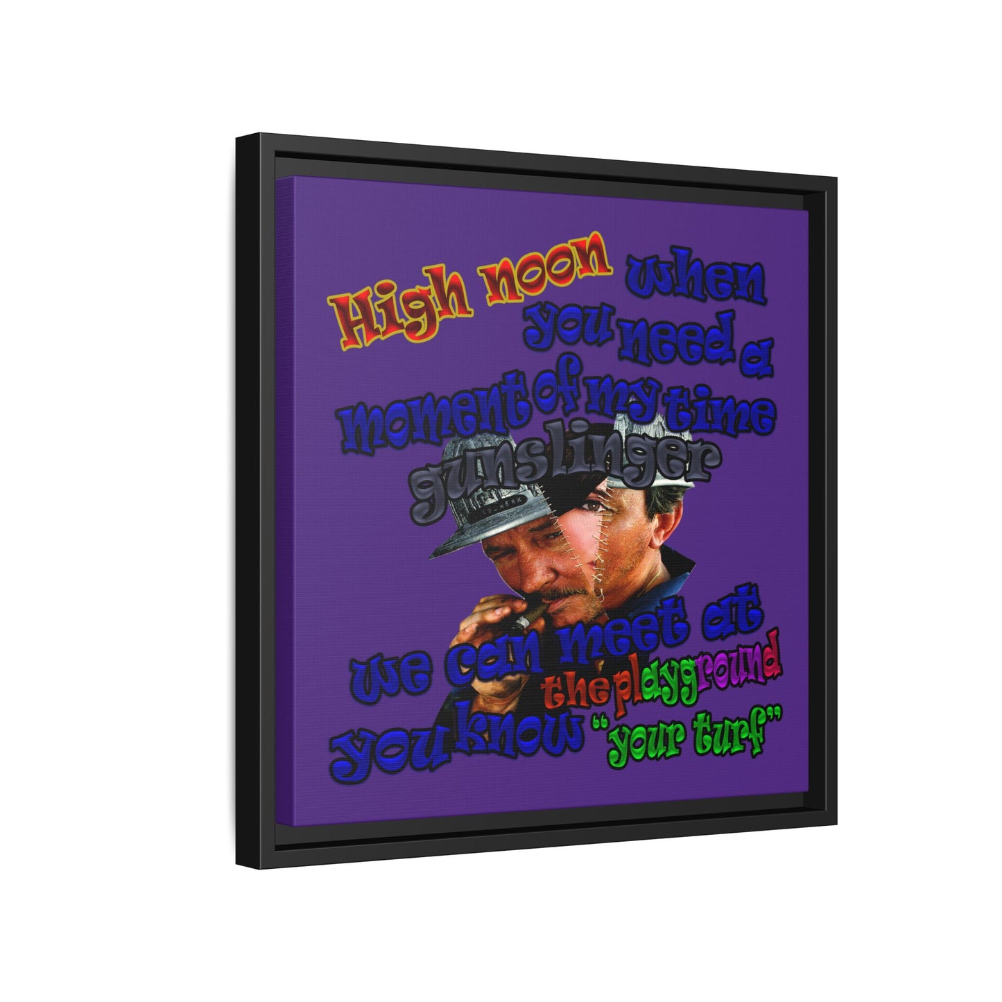 high noon - framed canvas art (purple)