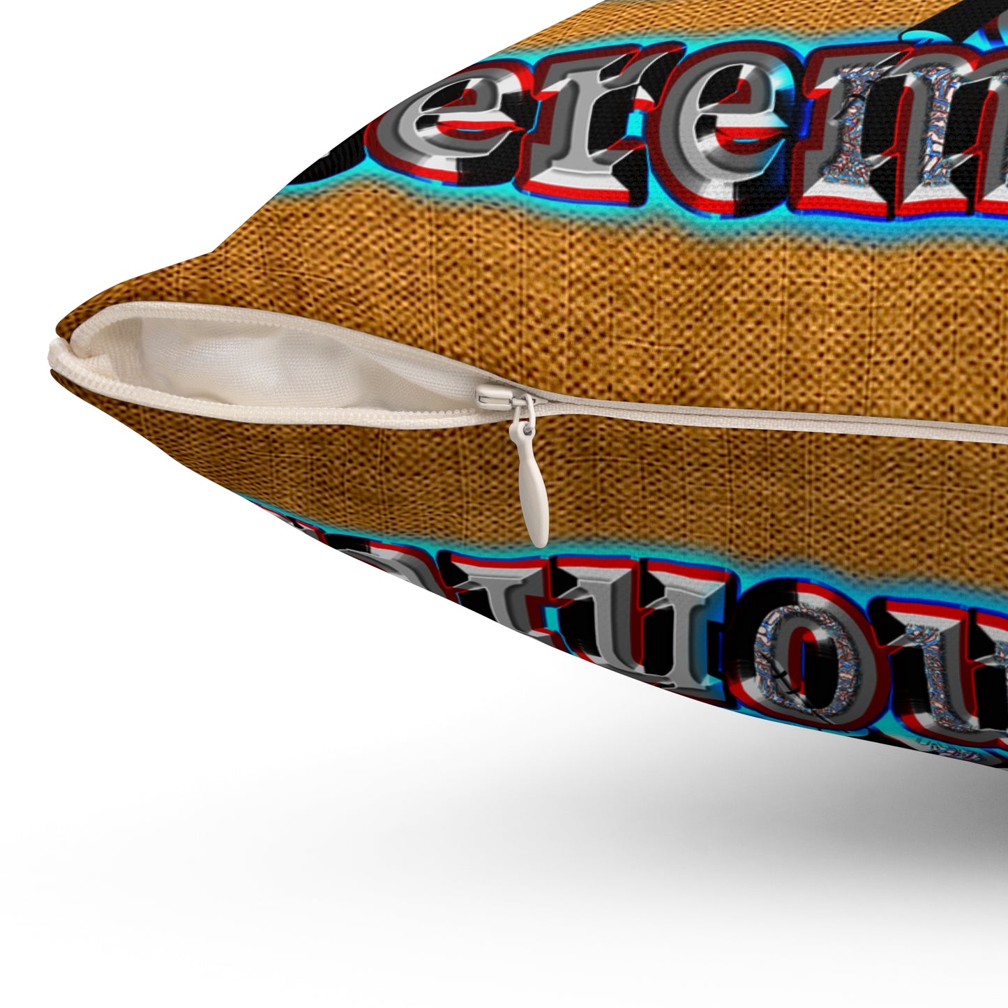 em cee squared - Spun Polyester Square Pillow - (dichromatic brown papyrus)