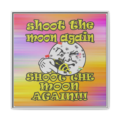 shoot the moon again - framed canvas art (color blur)