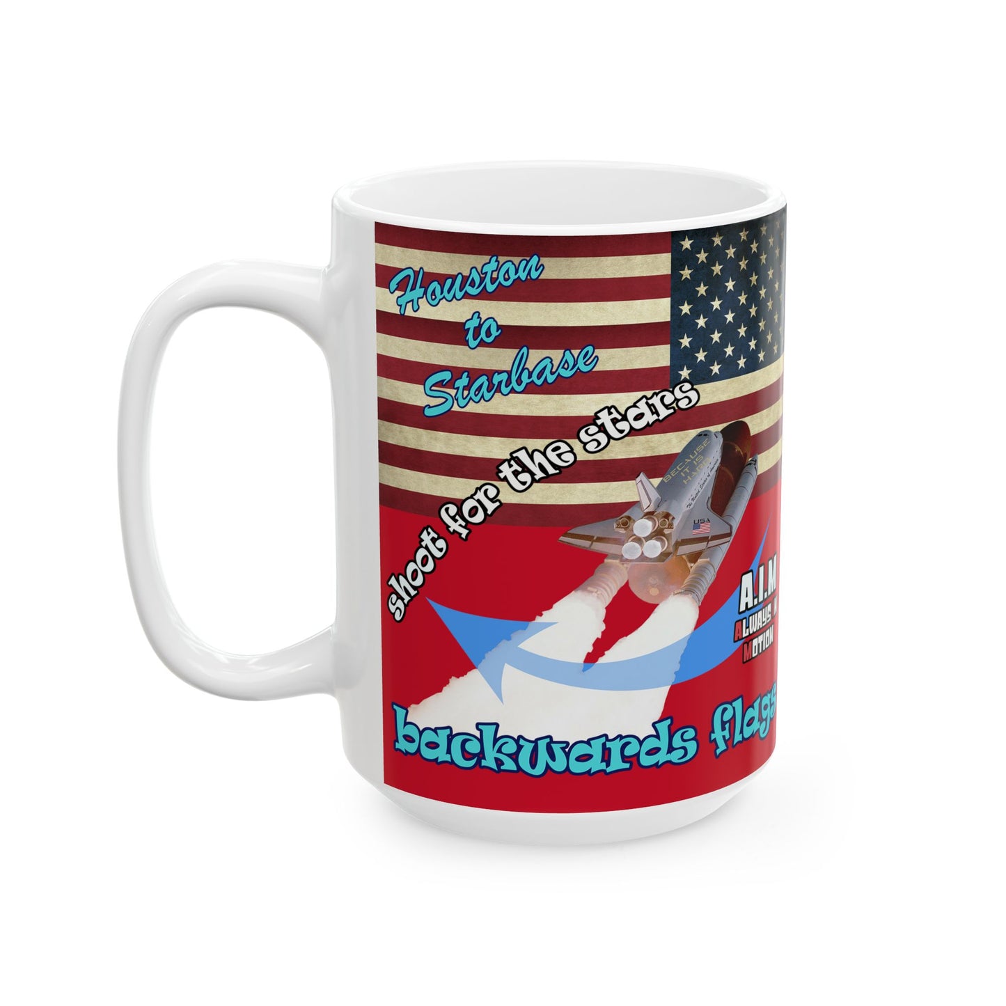 shoot for the stars - White Mug (dark red)