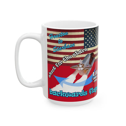 shoot for the stars - White Mug (dark red)