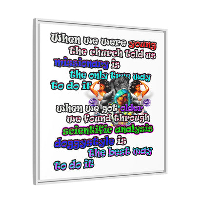 doggystyle - framed canvas art (white)