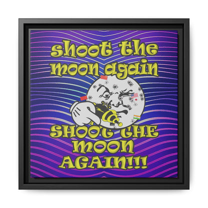shoot the moon again - framed canvas art (purple wave)
