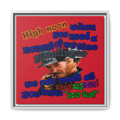 high noon - framed canvas art (dark red)