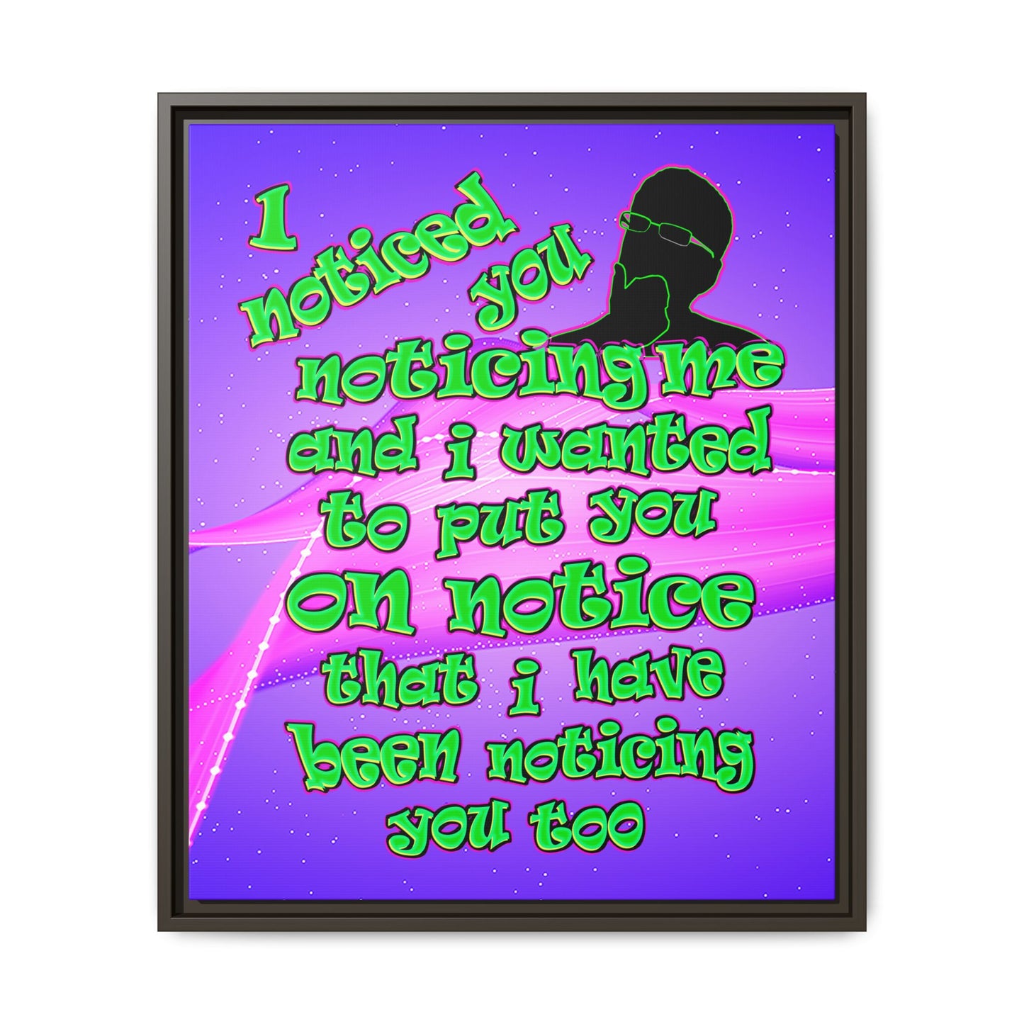 noticed you noticing - framed canvas art (purple-pink wave)