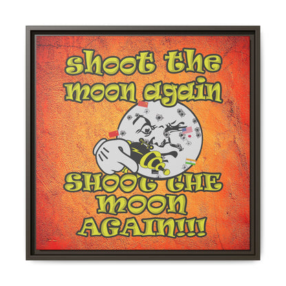 shoot the moon again - framed canvas art (burnt orange)