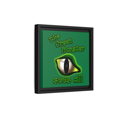 green monster - framed canvas art (dark green)