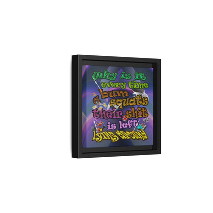 the bum's shit - framed canvas art (grey-pink wave)