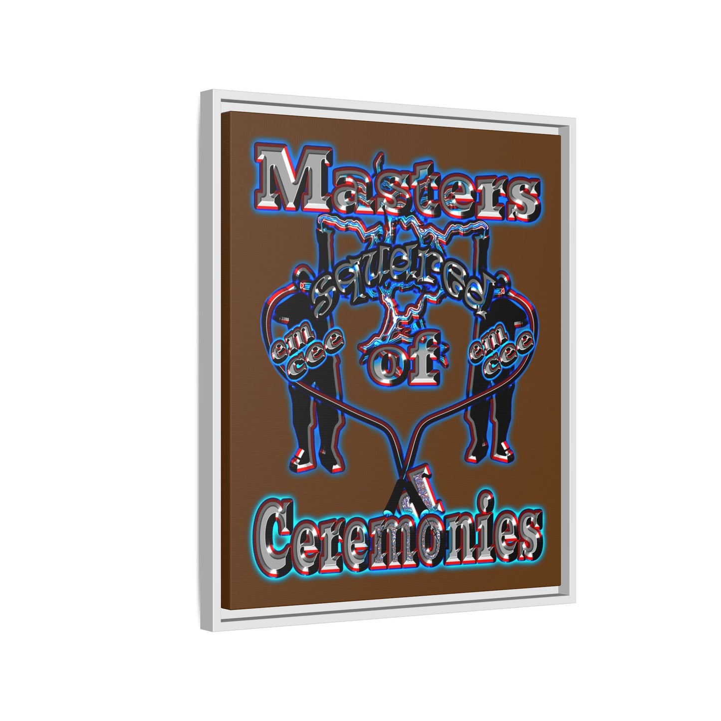 em cee squared - framed canvas art (brown)