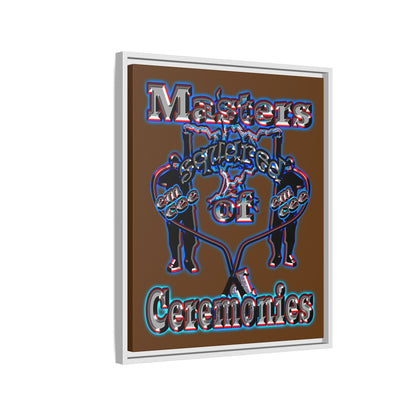 em cee squared - framed canvas art (brown)