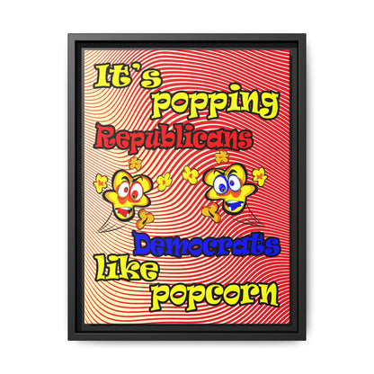 popping like popcorn - framed canvas art (yellow-orange wave)