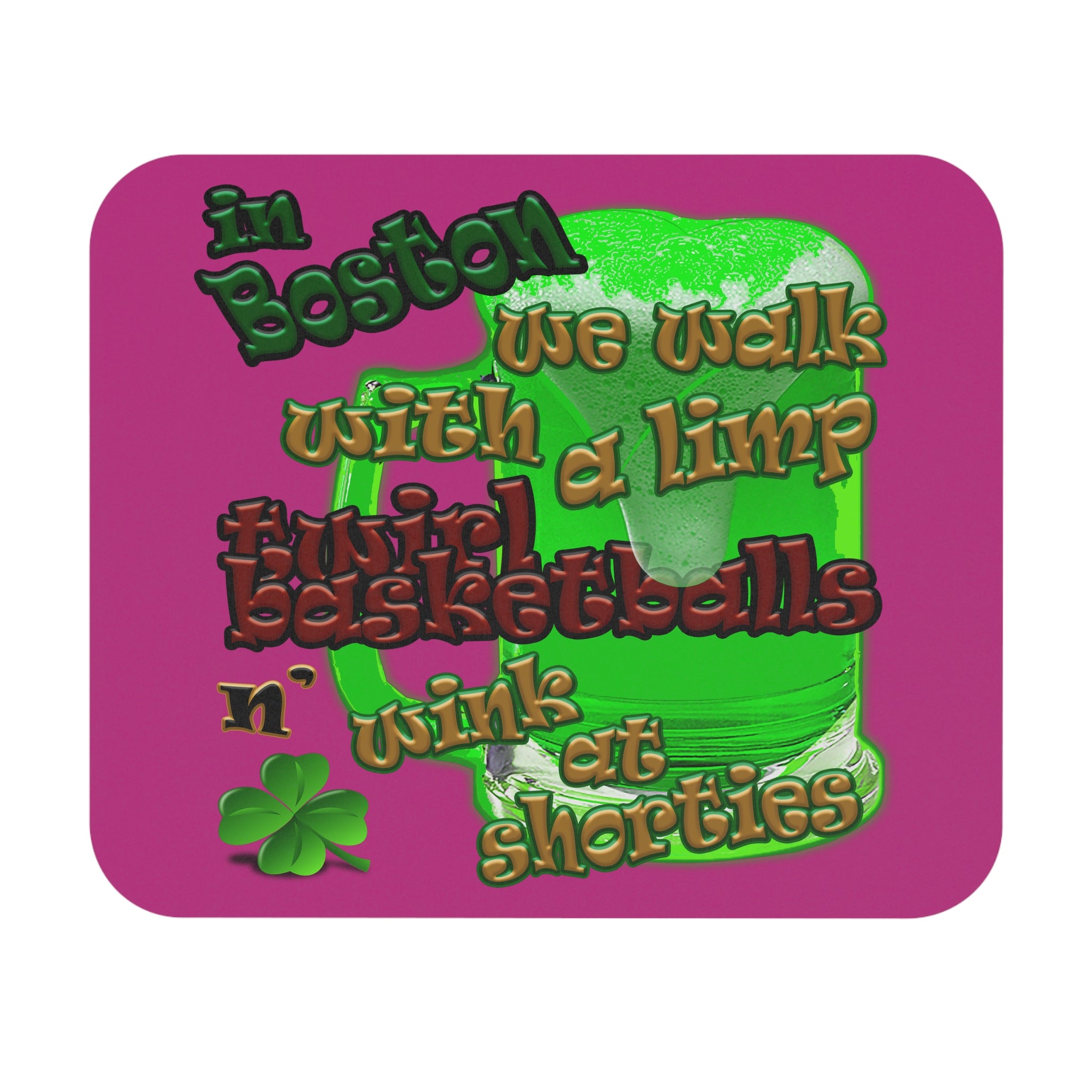 celtics logo - Mouse Pad (Rectangle) (pink)