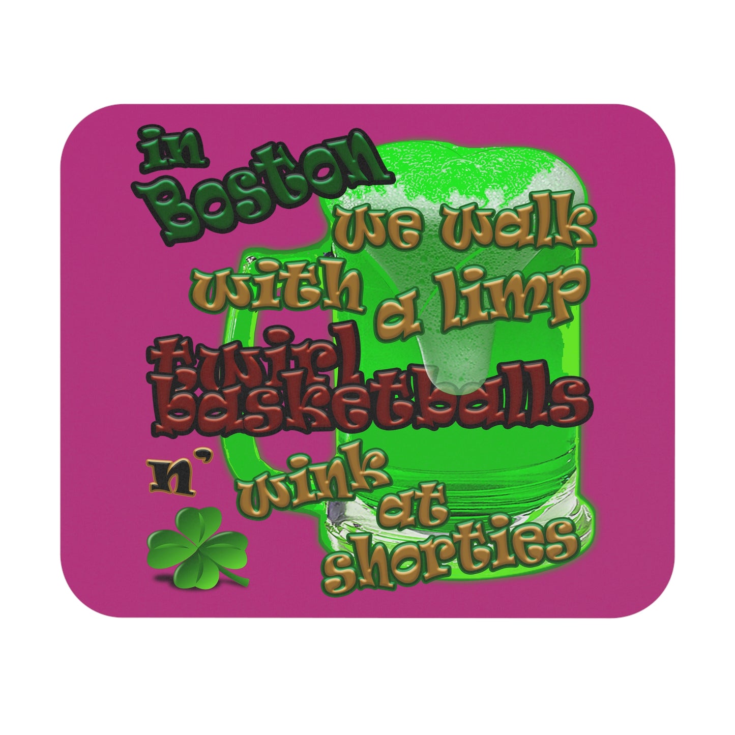 celtics logo - Mouse Pad (Rectangle) (pink)