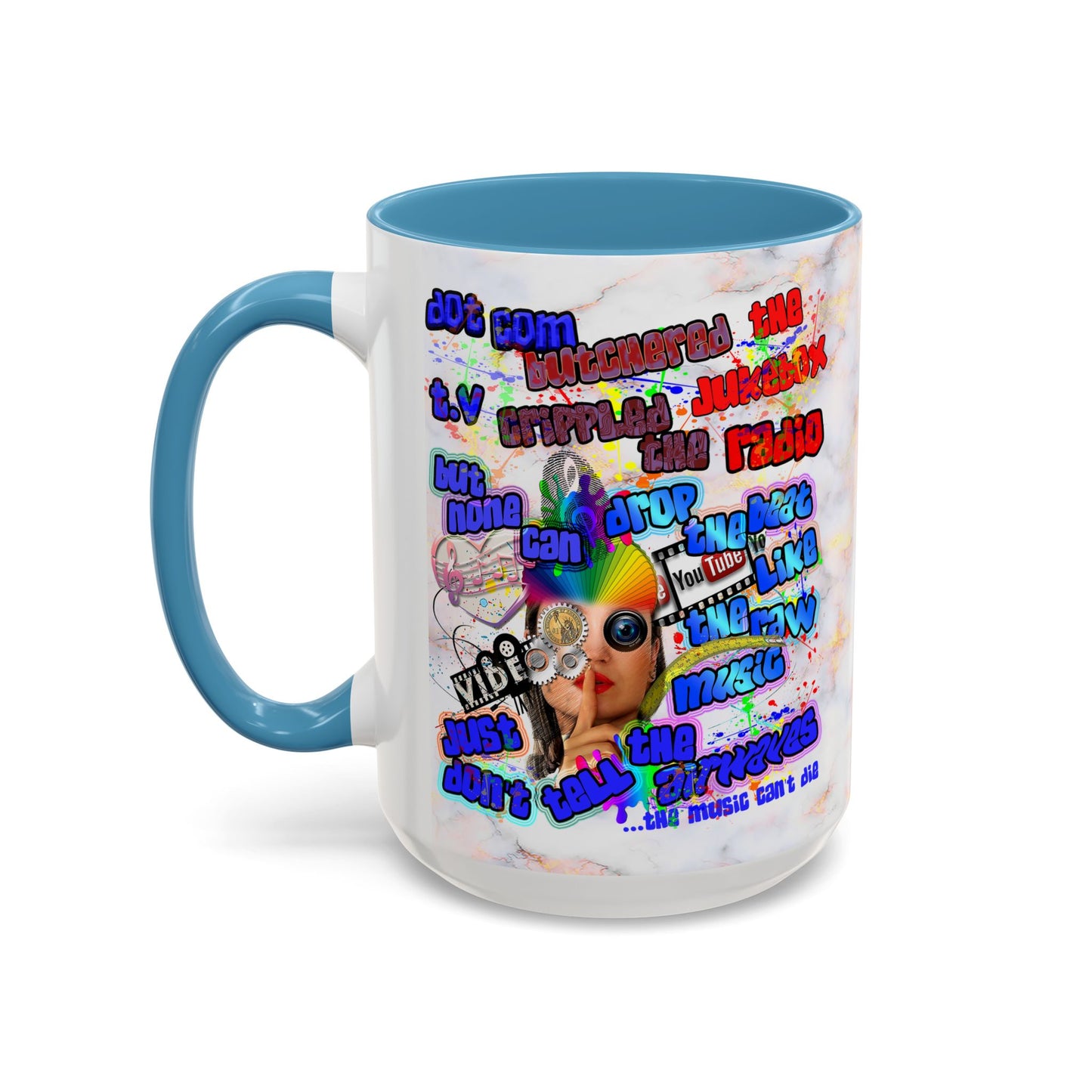 drop the beat - Accent Mug (white marble)