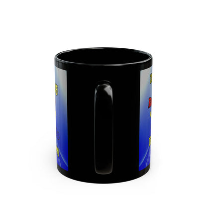 popping like popcorn - Black Mug (blue-white wave)
