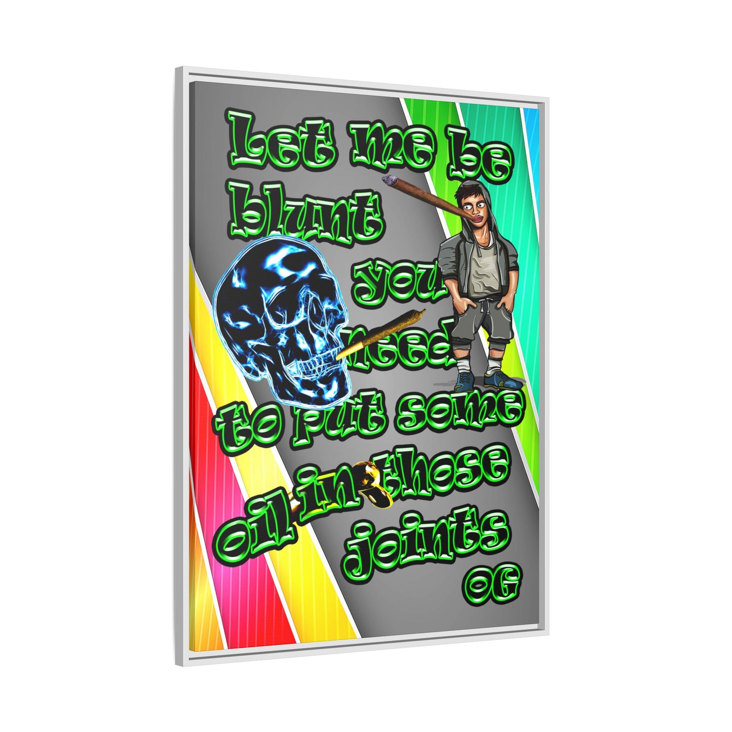 og - framed canvas art (rainbow split)