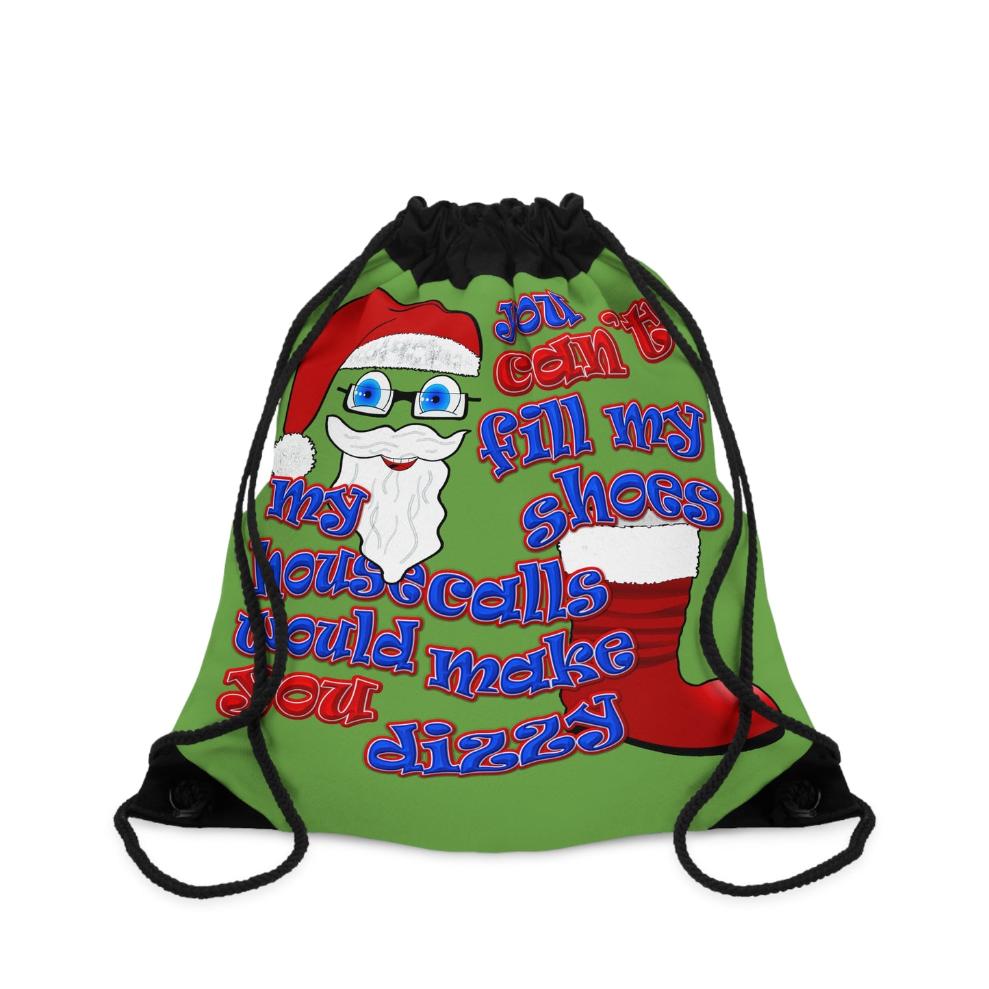 santa's shoes - Drawstring Bag (green)