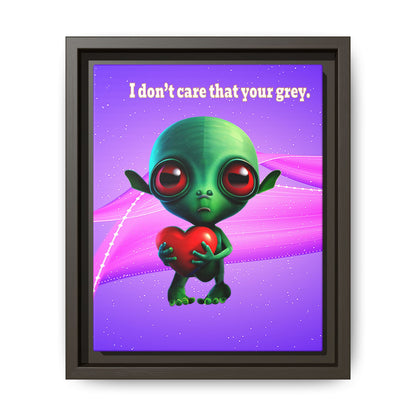 I don't care that your grey - framed canvas art (purple-pink wave)