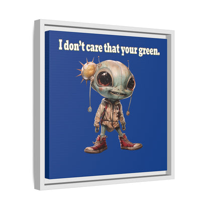 I don't care that your green - framed canvas art (dark blue)