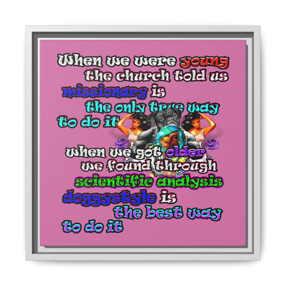 doggystyle - framed canvas art (light pink)