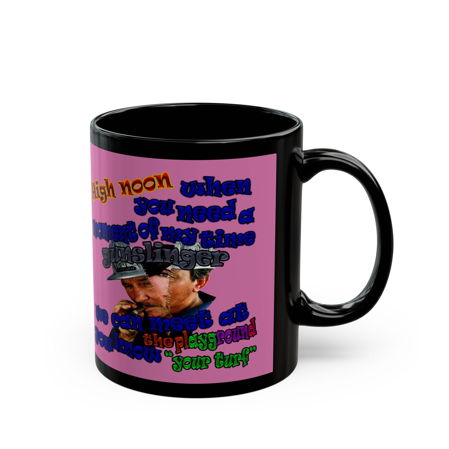 high noon - Black Mug (light pink)