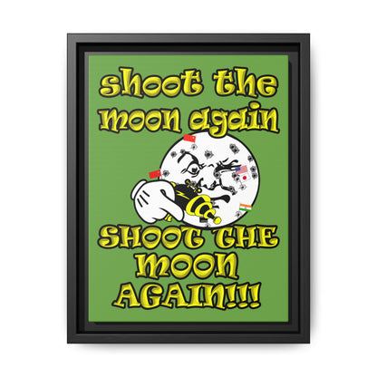 shoot the moon again - framed canvas art (green)