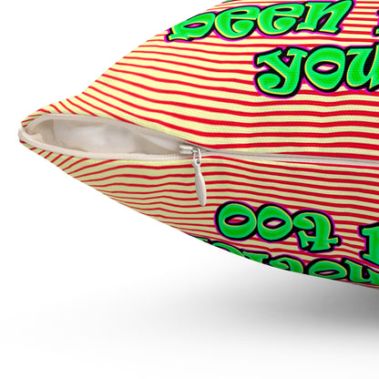 noticed you noticing - Spun Polyester Square Pillow - (yellow-orange wave)