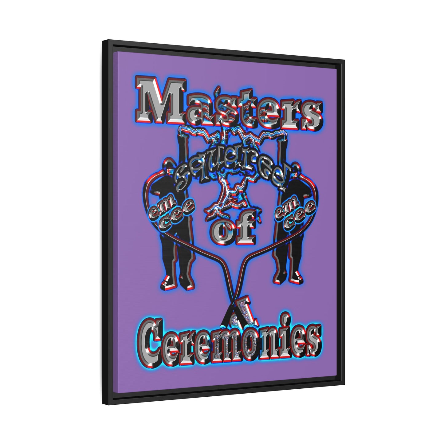 em cee squared - framed canvas art (light purple)