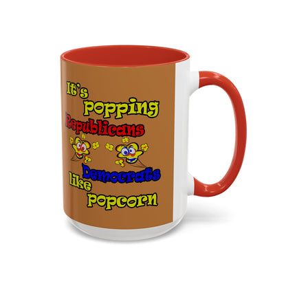 popping like popcorn - Accent Mug (light brown)