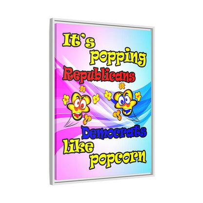 popping like popcorn - framed canvas art (light blue-pink wave)