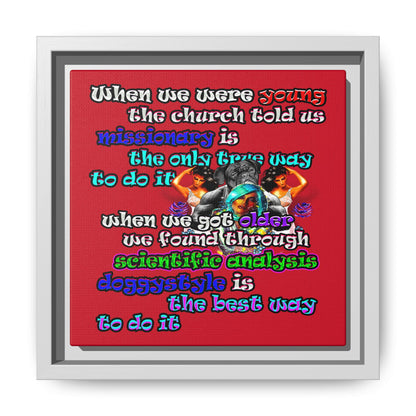 doggystyle - framed canvas art (dark red)