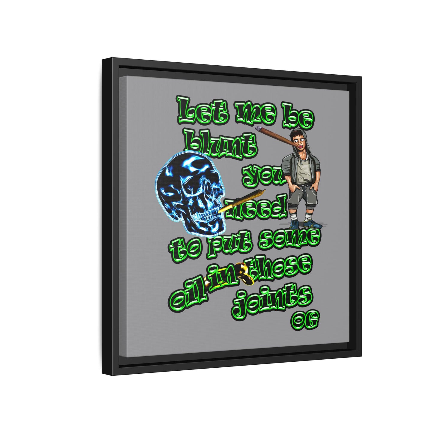 og - framed canvas art (grey)