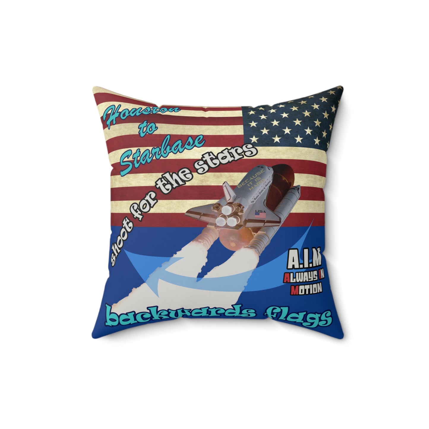 shoot for the stars - Faux Suede Square Pillow - (dark blue)