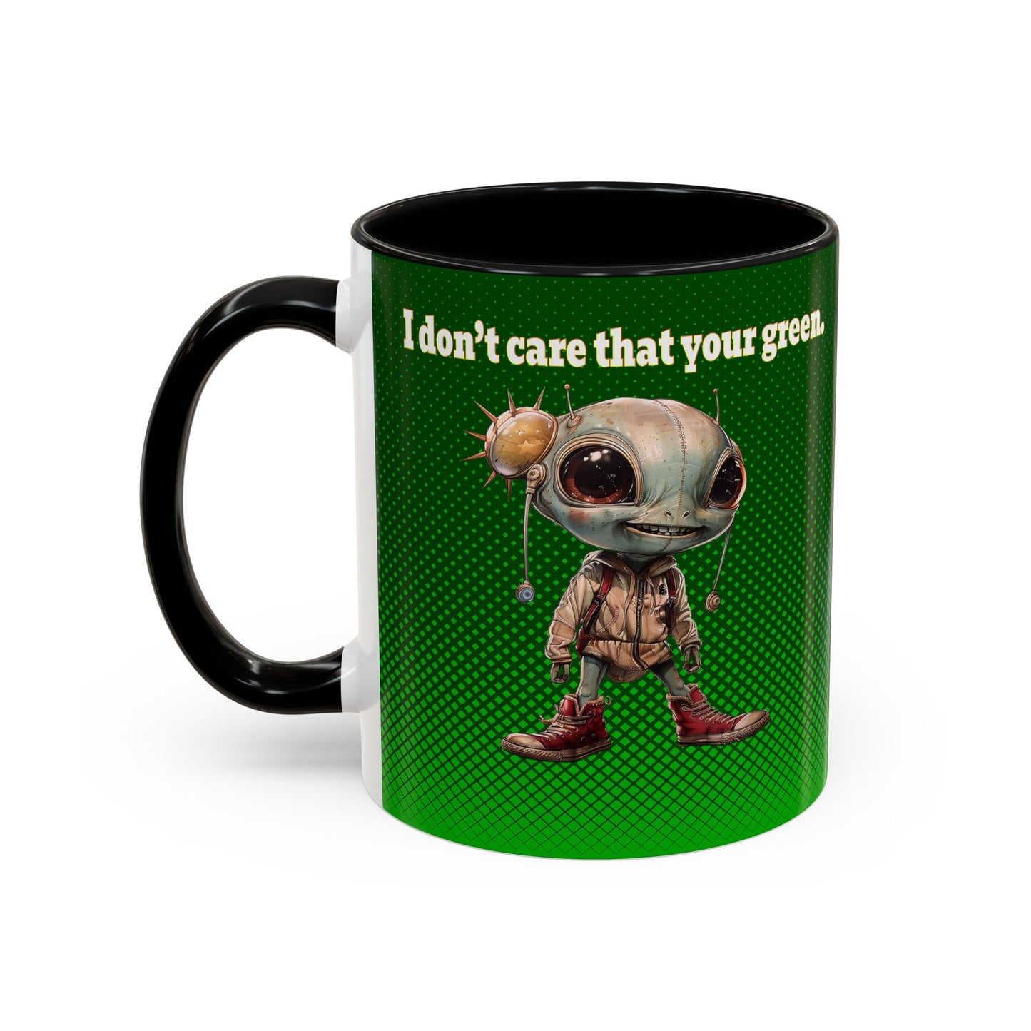 I don't care that your grey - Accent Mug (logo green)
