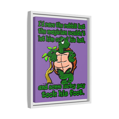 turtle race - framed canvas art (light purple)