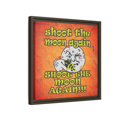 shoot the moon again - framed canvas art (burnt orange)