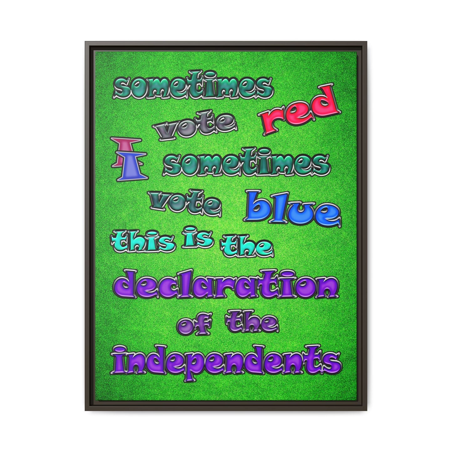 declaration of the independents - framed canvas art (green turf)